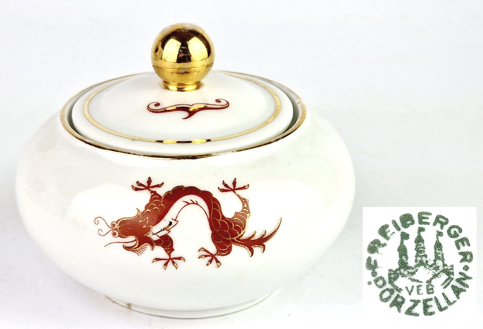 monyhorse × VERDY GIFT BOX Freiberger Porcelain Lid Box Candy Box Sugar Bowl Red Dragon