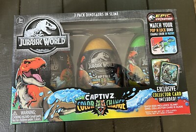 Jurassic World Captivz Eggs Color Change Dinosaurs In Slime 3 Pack