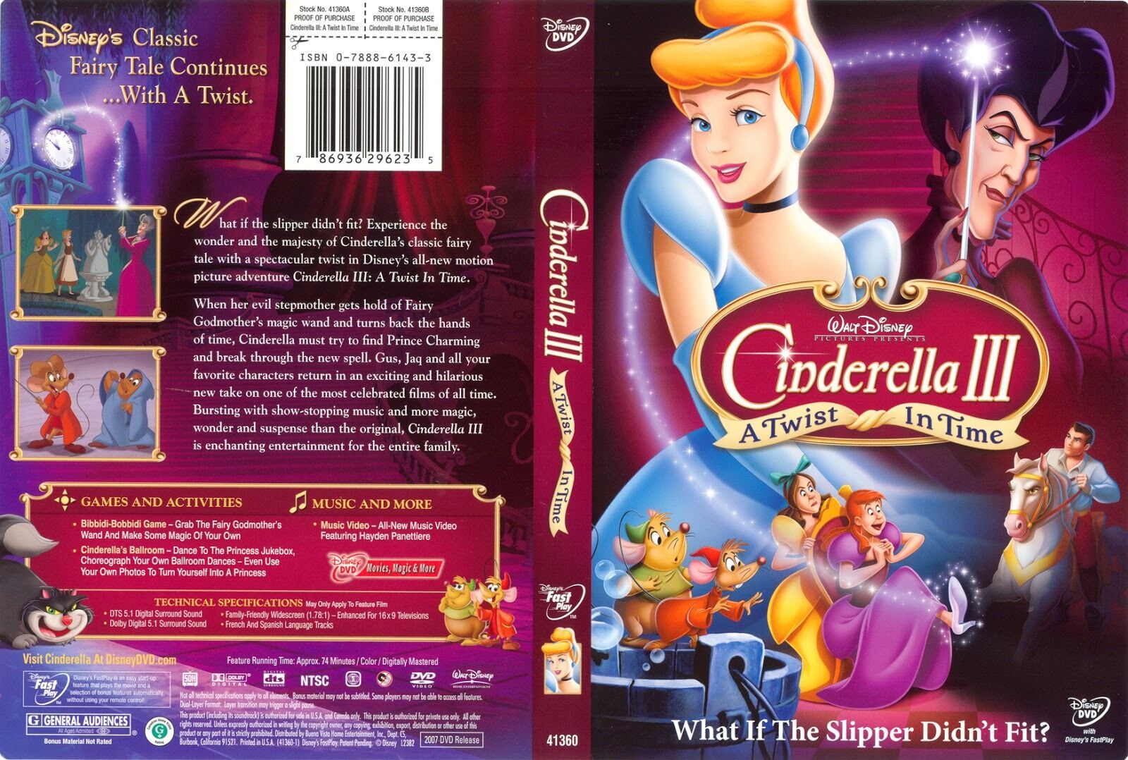 Cinderella III: A Twist in Time DVD COMPLETE w/ SLipcover Case DVD Guide & Disc Cinderella III: A Twist in Time DVD COMPLETE w/ SLipcover Case DVD Guide & Disc