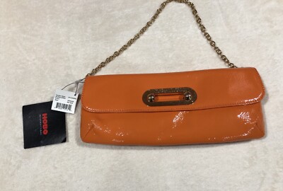 Hobo International Alicia Orange Patent Clutch