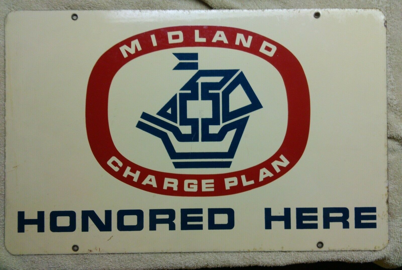 vintage Marine Midland bank Charge Plan metal sign