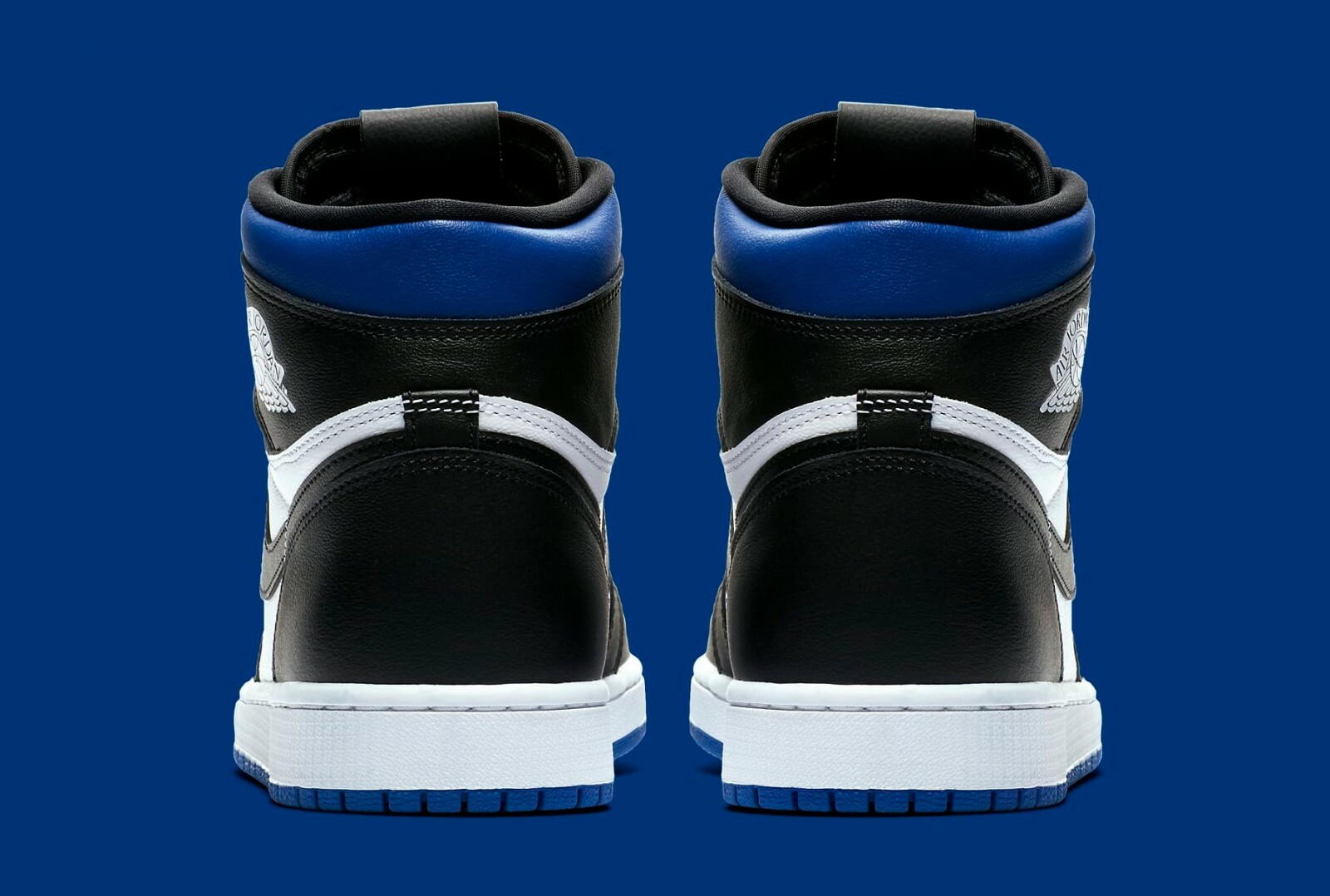 Pre-owned Royal Air Jordan 1 Retro High Og Size 9.5. White Blue Black.  Toe 555088-041.