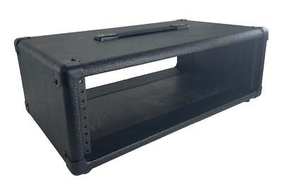 PROCRAFT 3U 12'' Deep Rack Case in Black Tolex Wrap - Top Handle Black Hardware
