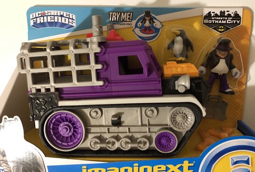 2 Imaginext DC Super Friends The Penguin Snow Tank & The Joker and Cycle