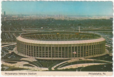 Tough to Find Philadelphia Phillies & Eagles Veterans Stadium Deckled Postcard