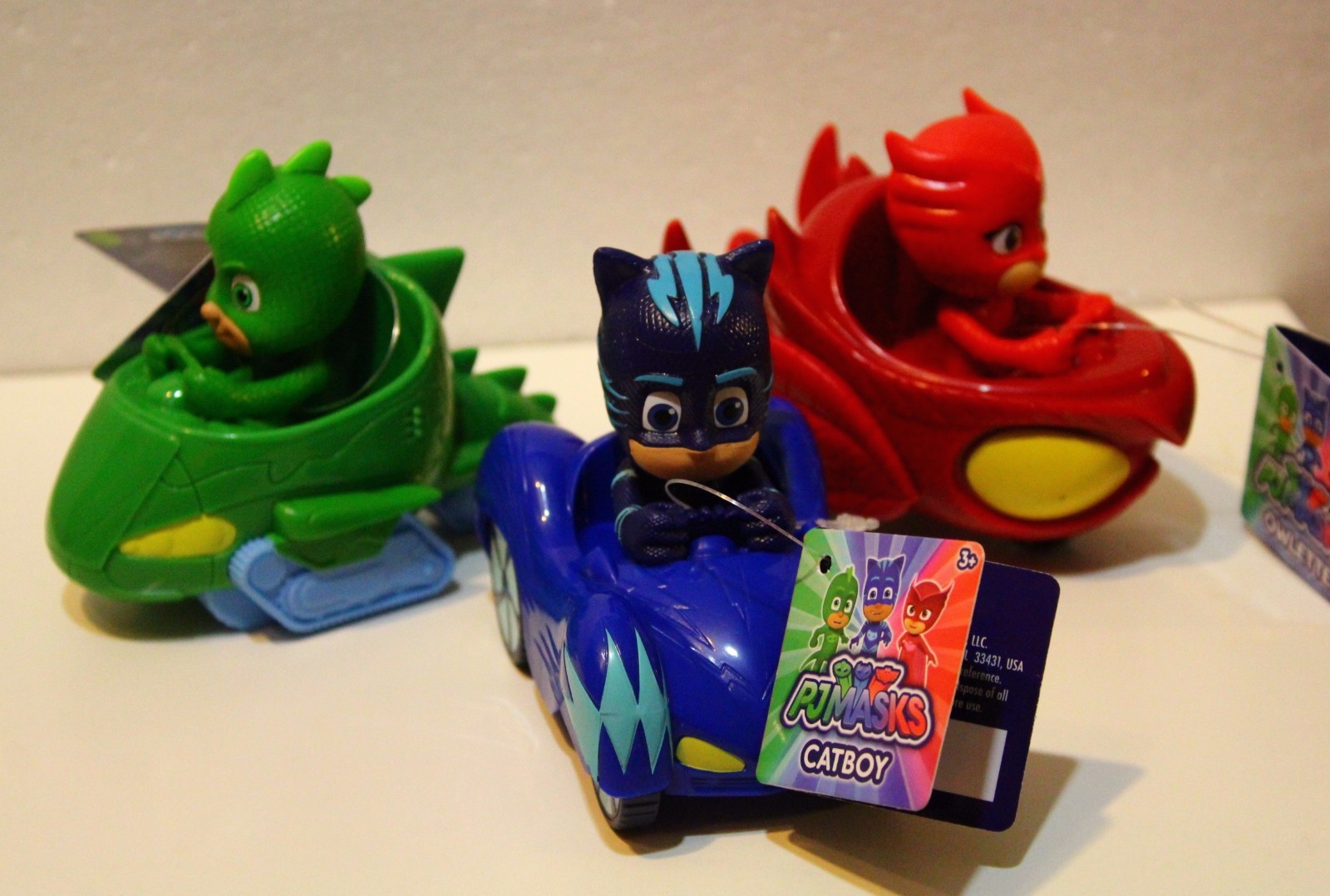 PJ MASKS Racers WHEELIES Set All 3 Blind Bags Catboy Owlette Glider Gekko Mobile