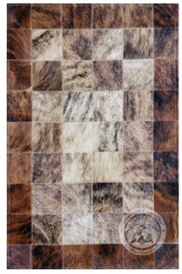 Real Cowhide Patchwork Rug Square Degrade - Size 22x34''  Door Mat / Bed side