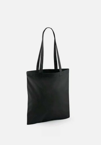 Plain Black Tote Bag Eco 100% Cotton Shoulder Long Handle