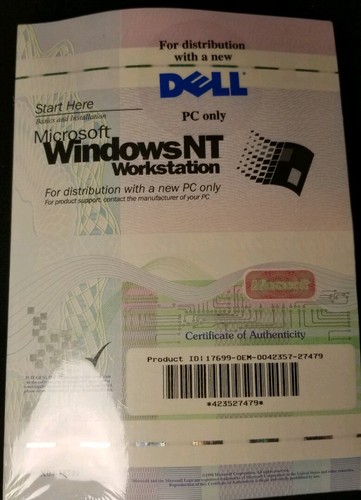 Microsoft Windows NT Workstation 4.0 CD DISK AND FLOPPIES DELL BRAND NEW SEALED