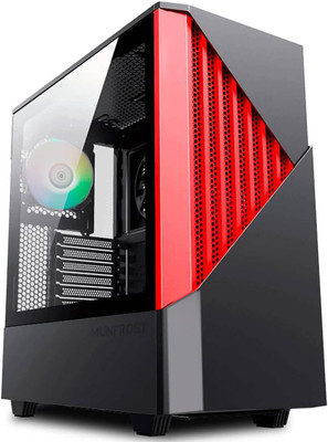 Contac COC BR Black / Red Steel / Tempered Glass ATX Mid Tower Computer Case