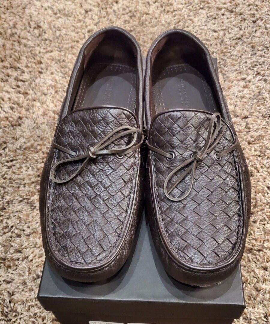 BOTTEGA VENETA ブラウンローファー 38.5 Bottega Veneta Intrecciato Leather Loafers - Espresso Brown
