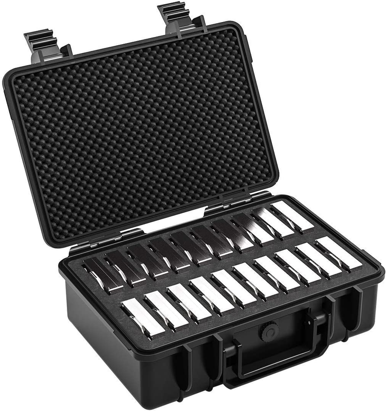 Hard Drive Case 3.5Inch 20-Bay Multi-Protection HDD Storage Box Suitcase with Fo