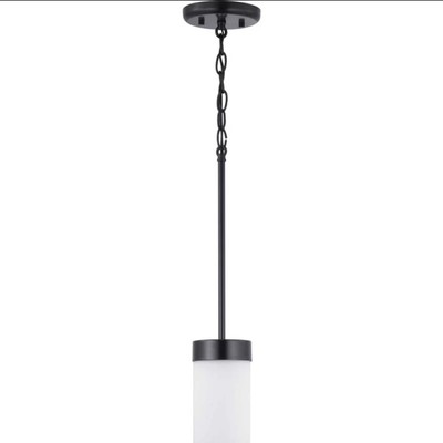 Progress Lighting Elevate Mini-Pendant, Etched White Glass/Black - P500151-031