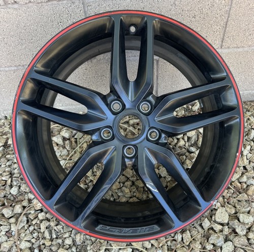 USED OEM 2014-2019 CORVETTE C7 SATIN BLACK /REDLINE FRONT 19