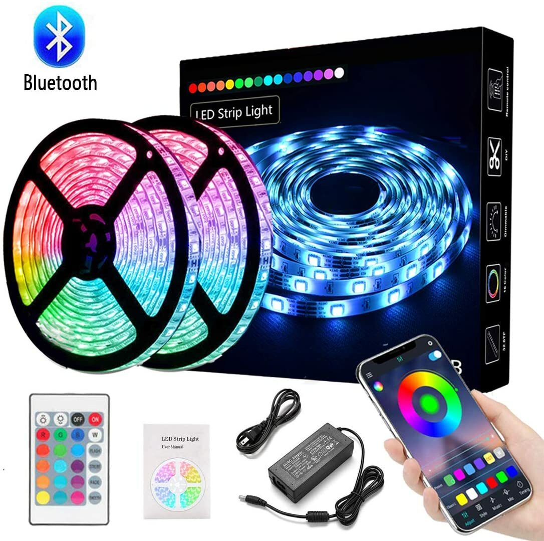 Kousee LED Strip Lights, 32.8ft with bluetooth controller