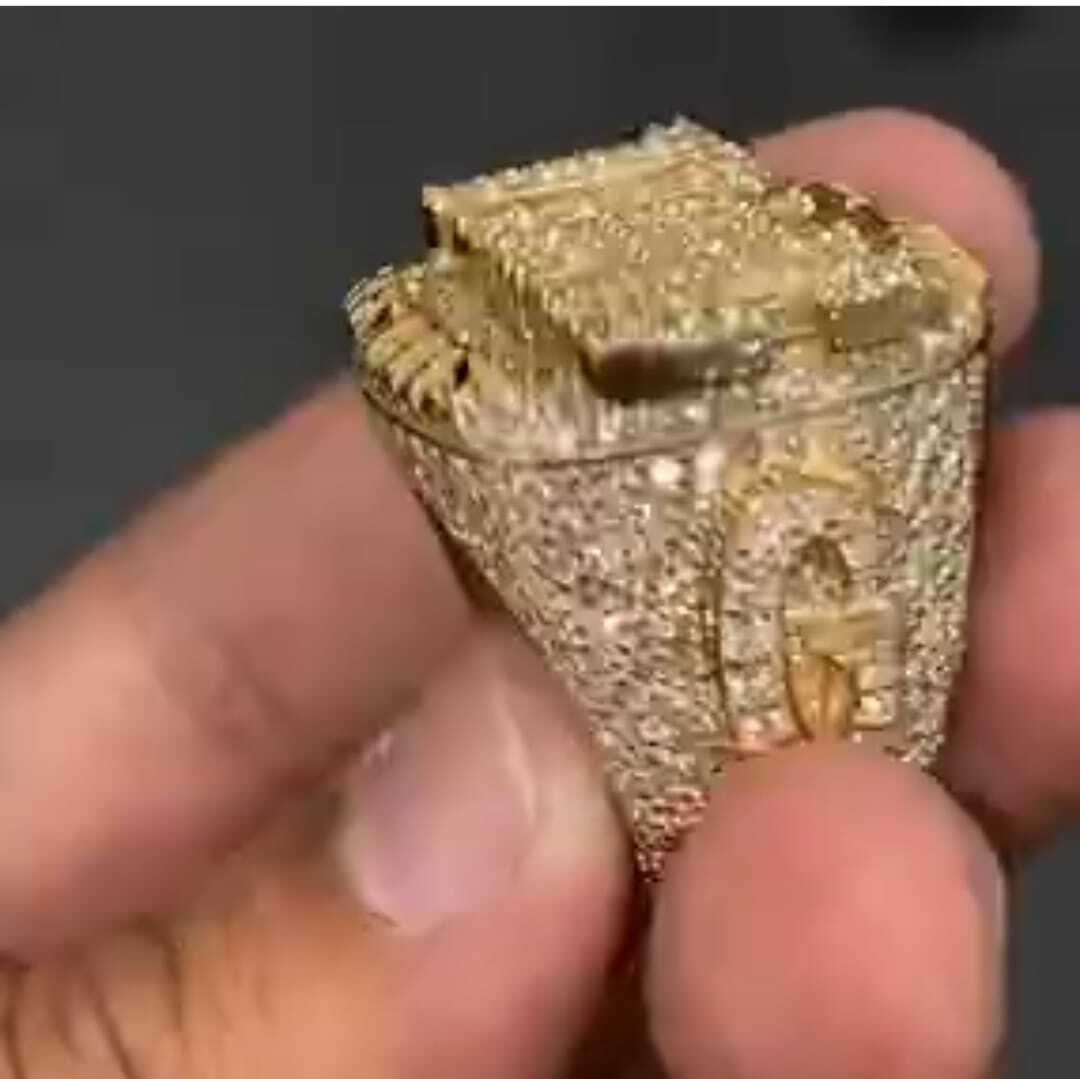 Pre-owned Online0369 Mens 1.2ct Round Cubic Zirconia Enamel Customized Word Ring Silver Free Stud