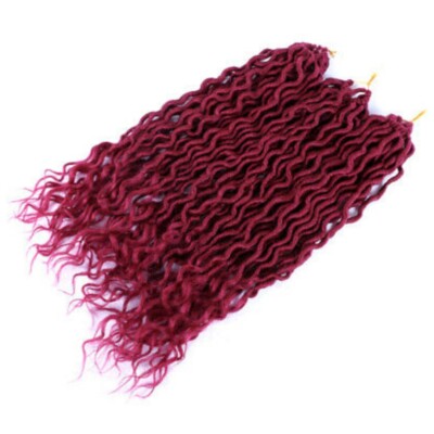 Goddess Faux locs Crochet Hair 18''24Strands 70g H Burgundy 