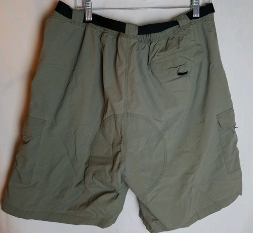 Field Tested Guide Gear Nylon Cargo Shorts Belted Lined Green Khaki Men’s XL