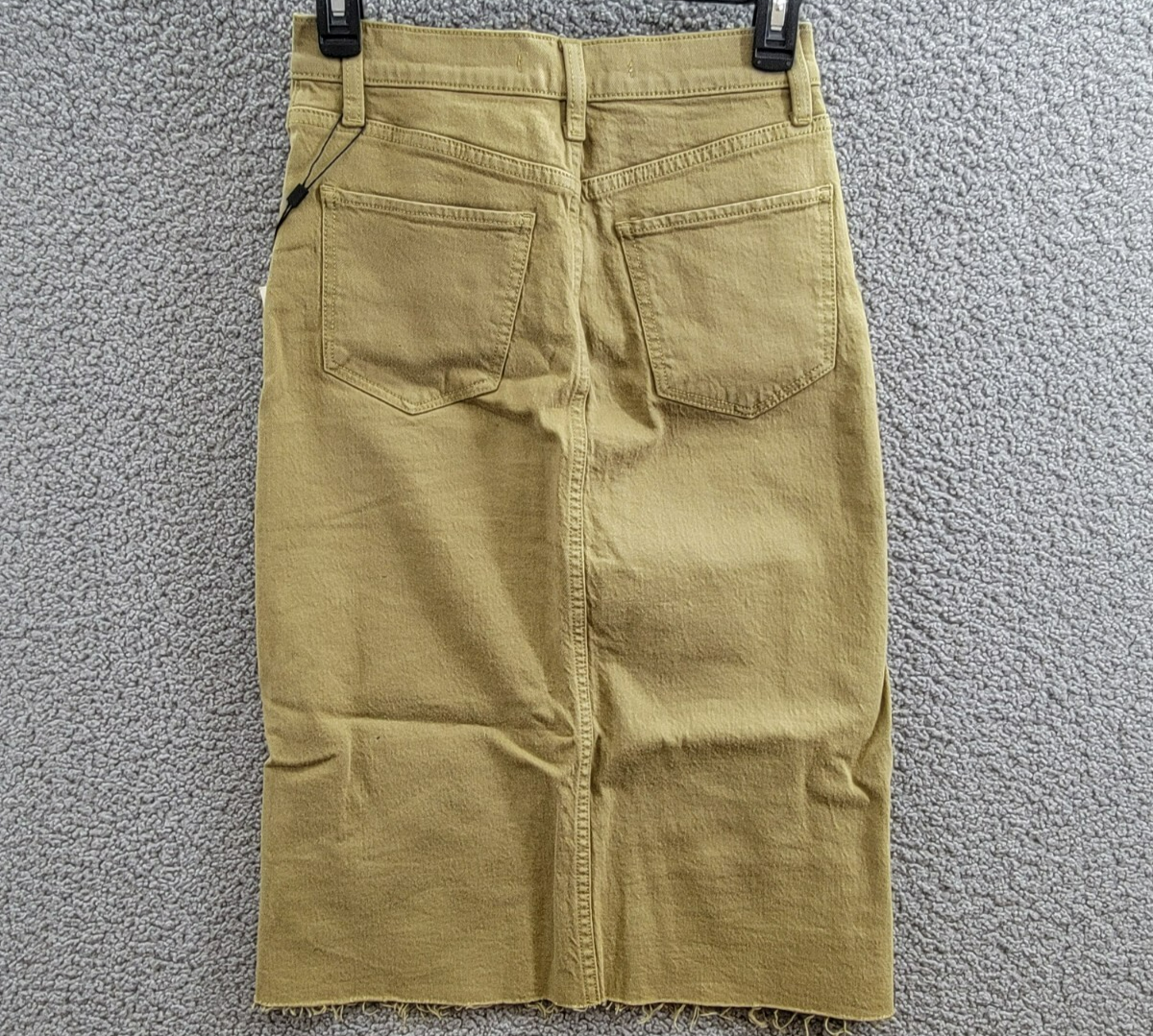 Joe's Jeans the Joplin Slit Denim Skirt Women's 24 Gothic Olive Solid Button Zip - Picture 12 of 16