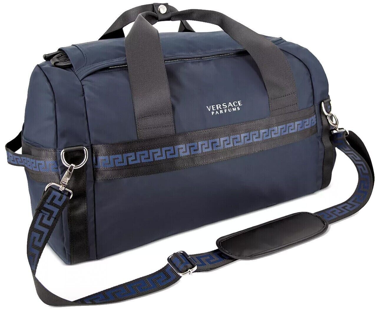 Versace Parfums Duffle dark blue Backpack faux leather gym Versace Parfums Duffle dark blue Backpack faux leather gym