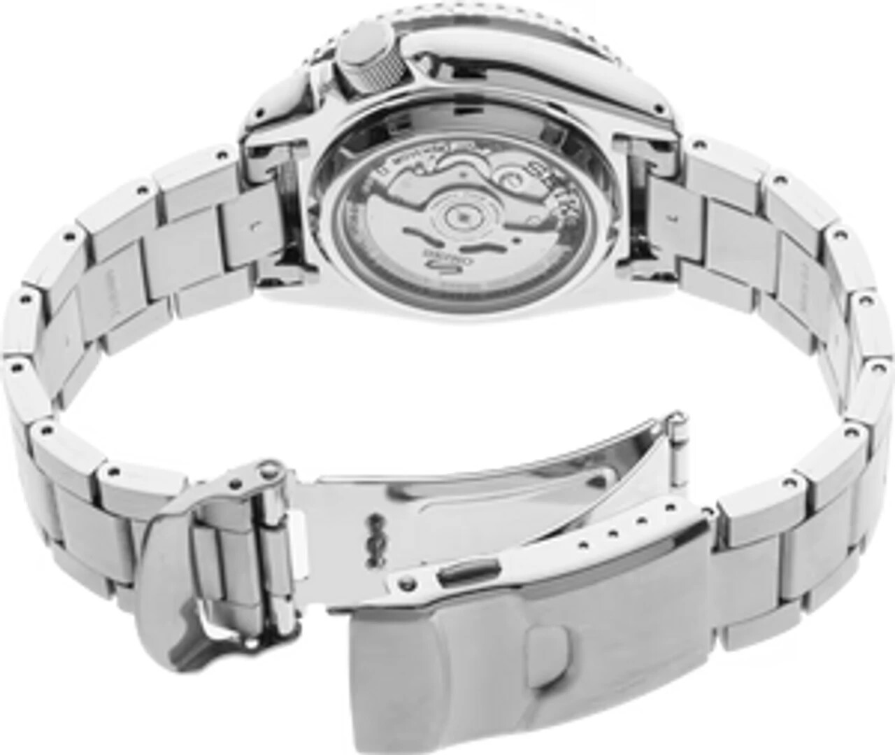 Pre-owned Seiko Srpd59 5 Sports Automatic Watch Orange Dial & Stainless Steel Bracelet