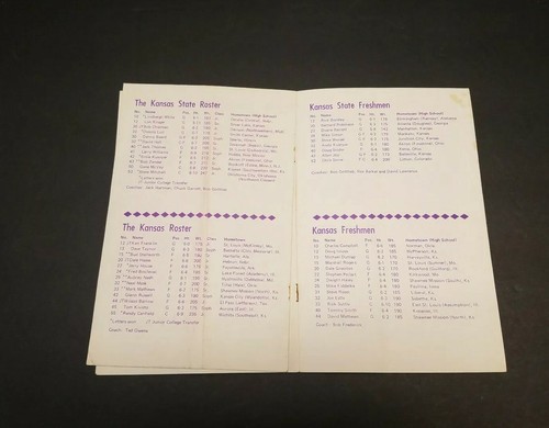 1972 KANSAS JAYHAWKS at Kansas State Basketball Program LON KRUGER Oklahoma