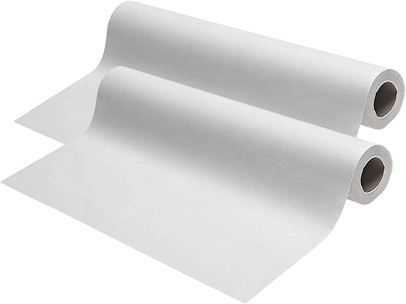 Exam Table Paper 18''X125&rsquo; Disposable White Textured Crepe Medical Barrier Roll
