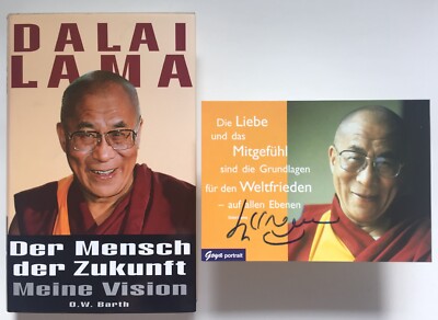 Dalai Lama signiert Karte Original Nobelpreis Unterschrift Signed Autogramm