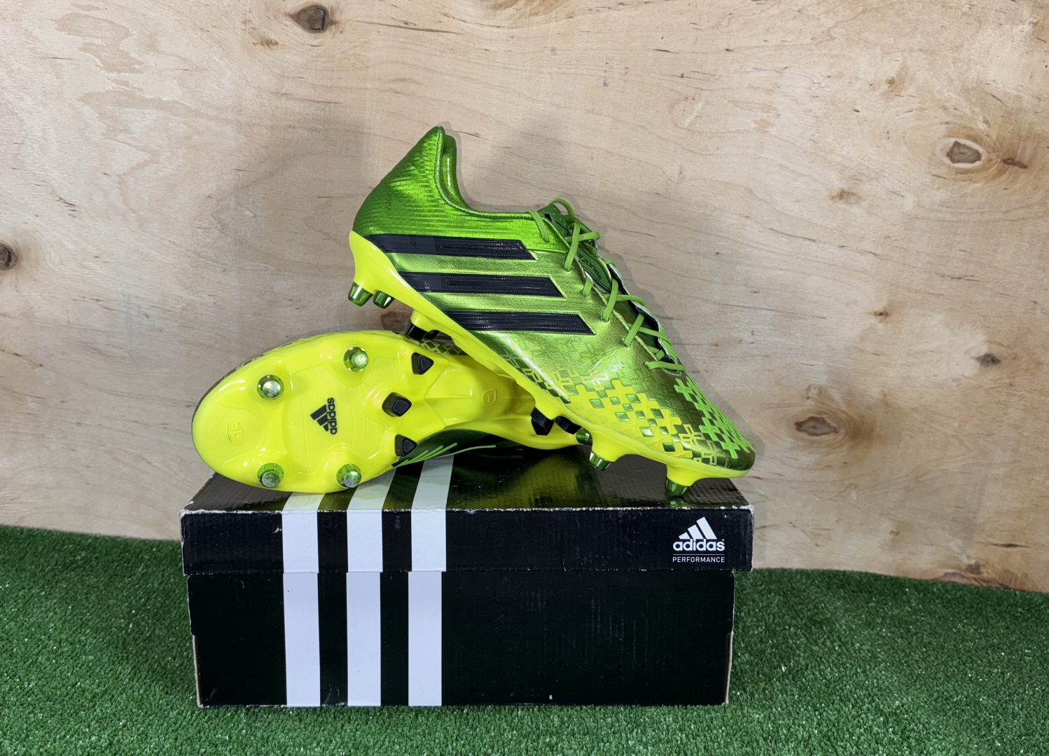 adidas Predator ネイビー/グリーン シューズ adidas Soccer Cleats Predator Accuracy.1 L HG/AG Footwear