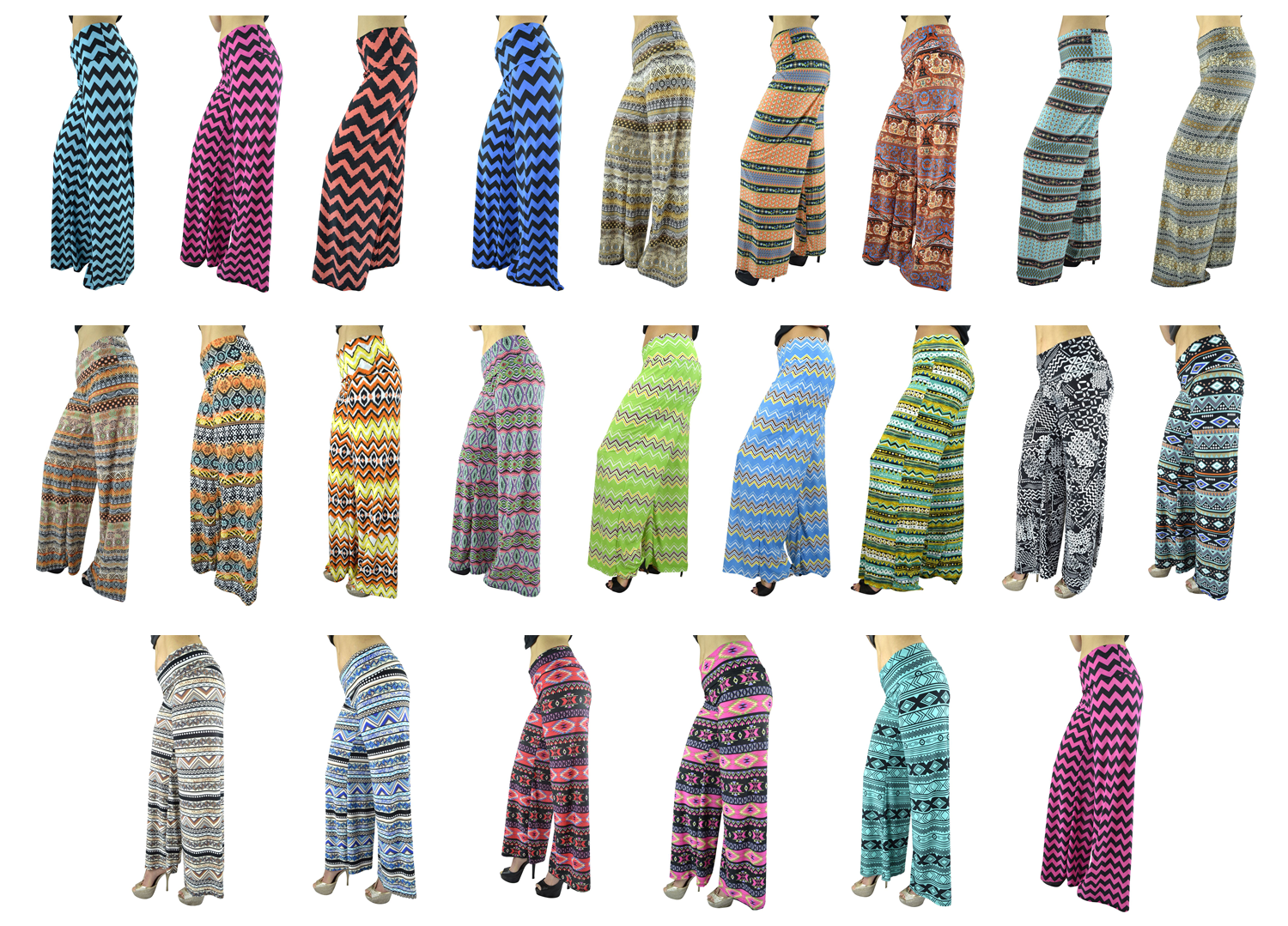 25pc Wholesale Lot NEW Size:MEDIUM Womens Leggings Palazzo Pants Aztec Chevron