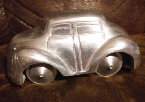 Vintage Aluminum VW Bug Dune Buggy Style Toy Car Rolling Wheels 6