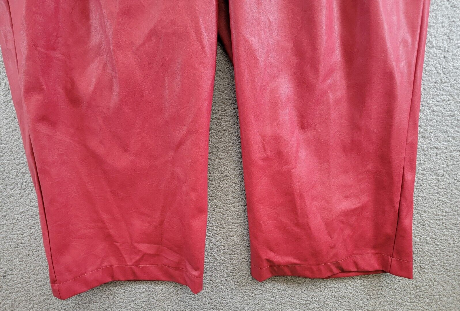 Nina Parker Plus Size Trendy Faux-Leather Wide-Leg Pants Women's 22W Burgundy~ - Picture 4 of 18