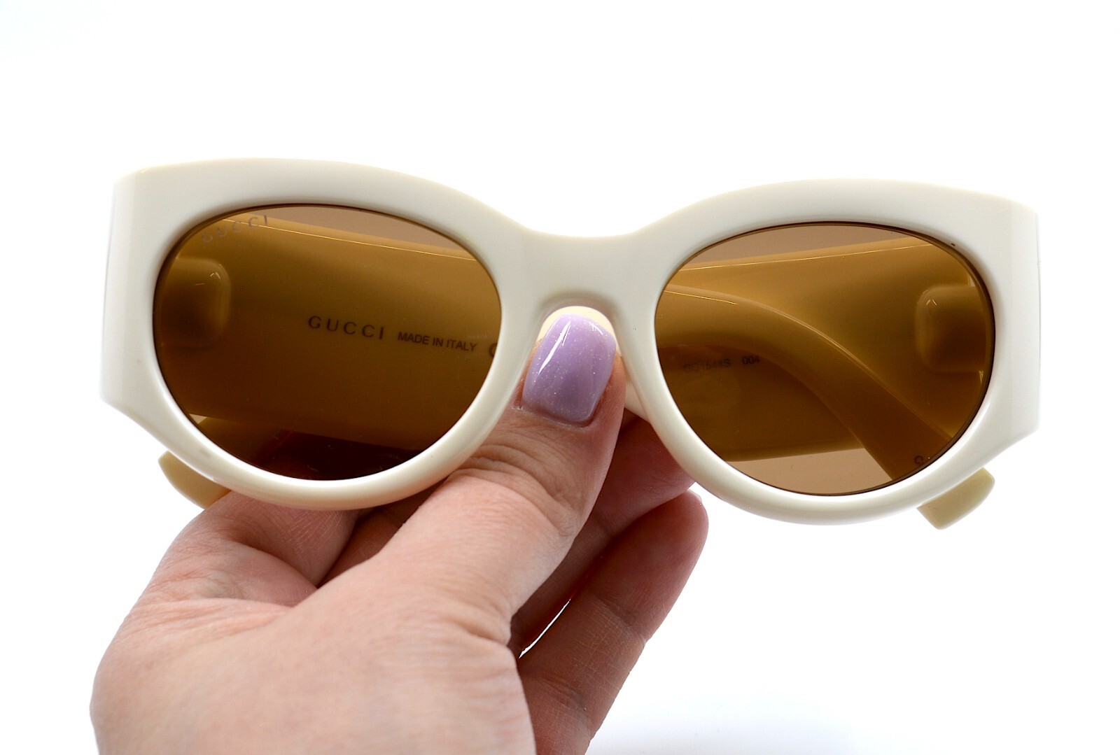 Pre-owned Gucci Gg1544s 004 Ivory Brown Authentic Sunglasses 53-21
