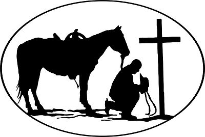 Christian Praying Cowboy Rodeo Car Truck Window Wall Laptop Vinyl Decal Sticker