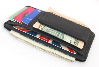 Mens Leather Wallet Money Clip Credit Card ID Holder Front Pocket Slim NEW