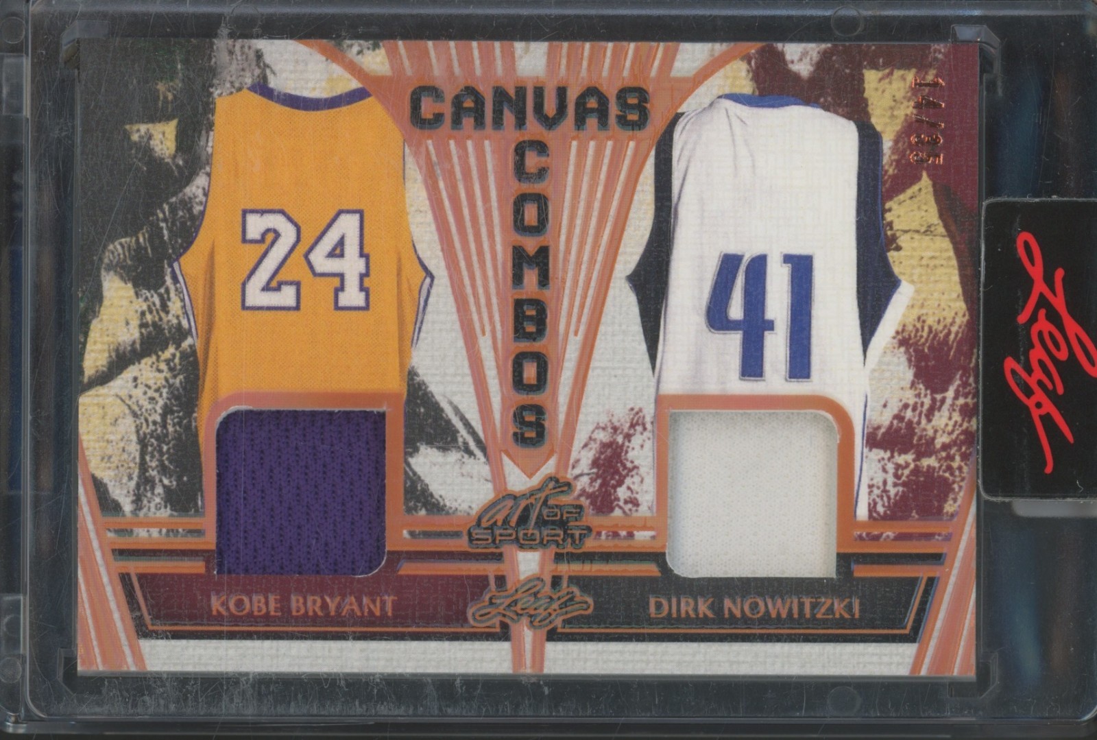 2023 Leaf Art OF Sport Canvas Combos Kobe Bryant Dirk Nowitzki 14/35 Jersey