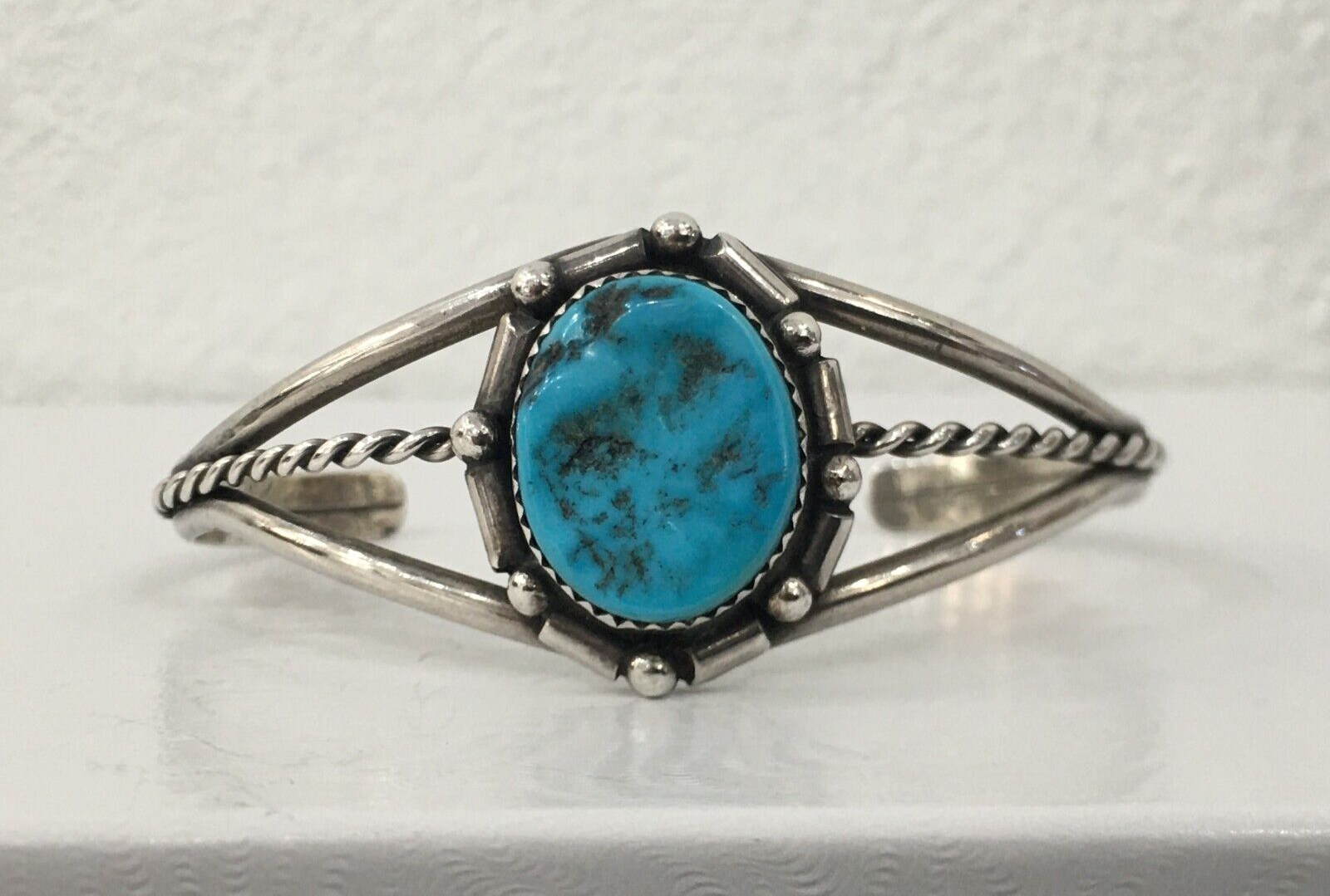 Native Am. Navajo Turquoise Sterling Silver Cuff Bracelet G