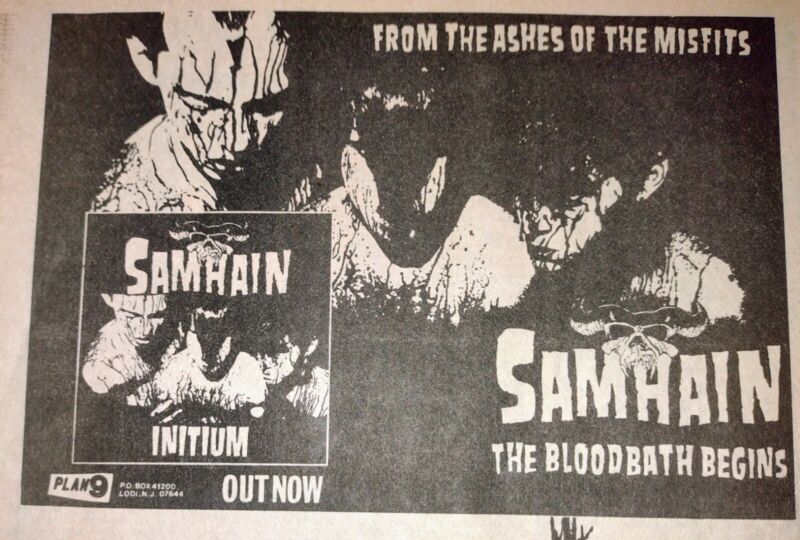 SAMHAIN INITIUM LP ORIGINAL PLAN 9 RECORDS FANZINE AD 8"x5" Misfits Danzig punk
