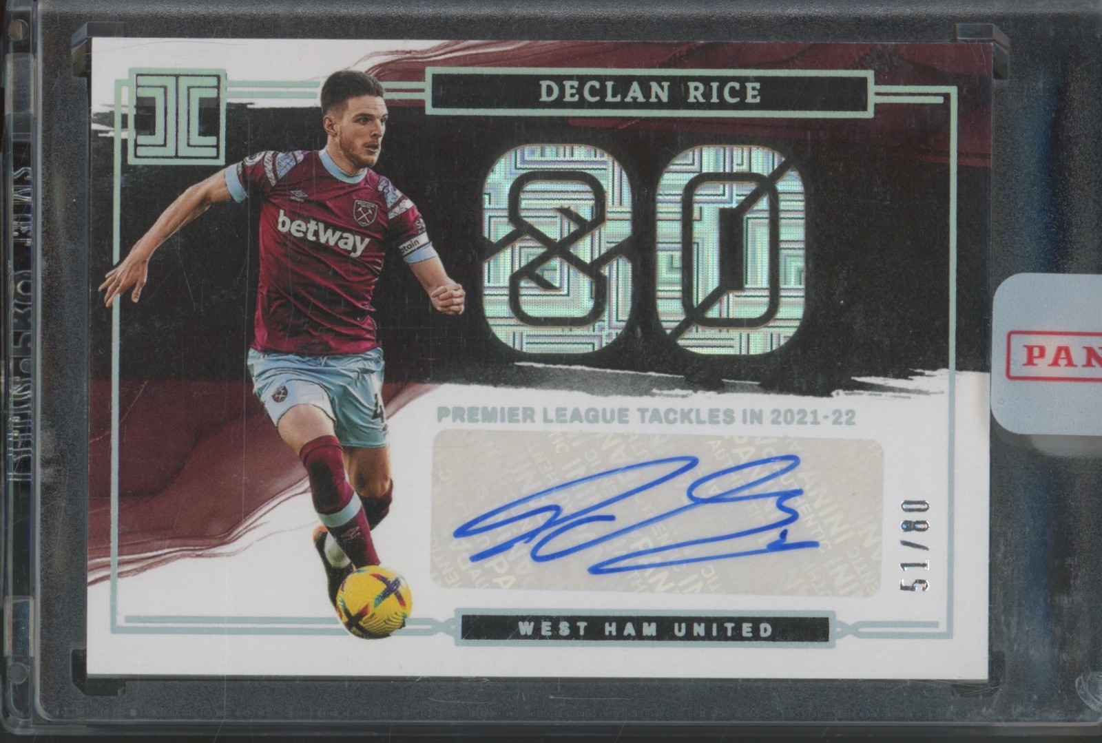 2022 Panini Impeccable Stats Numbers Declan Rice 51/80 Auto Autograph