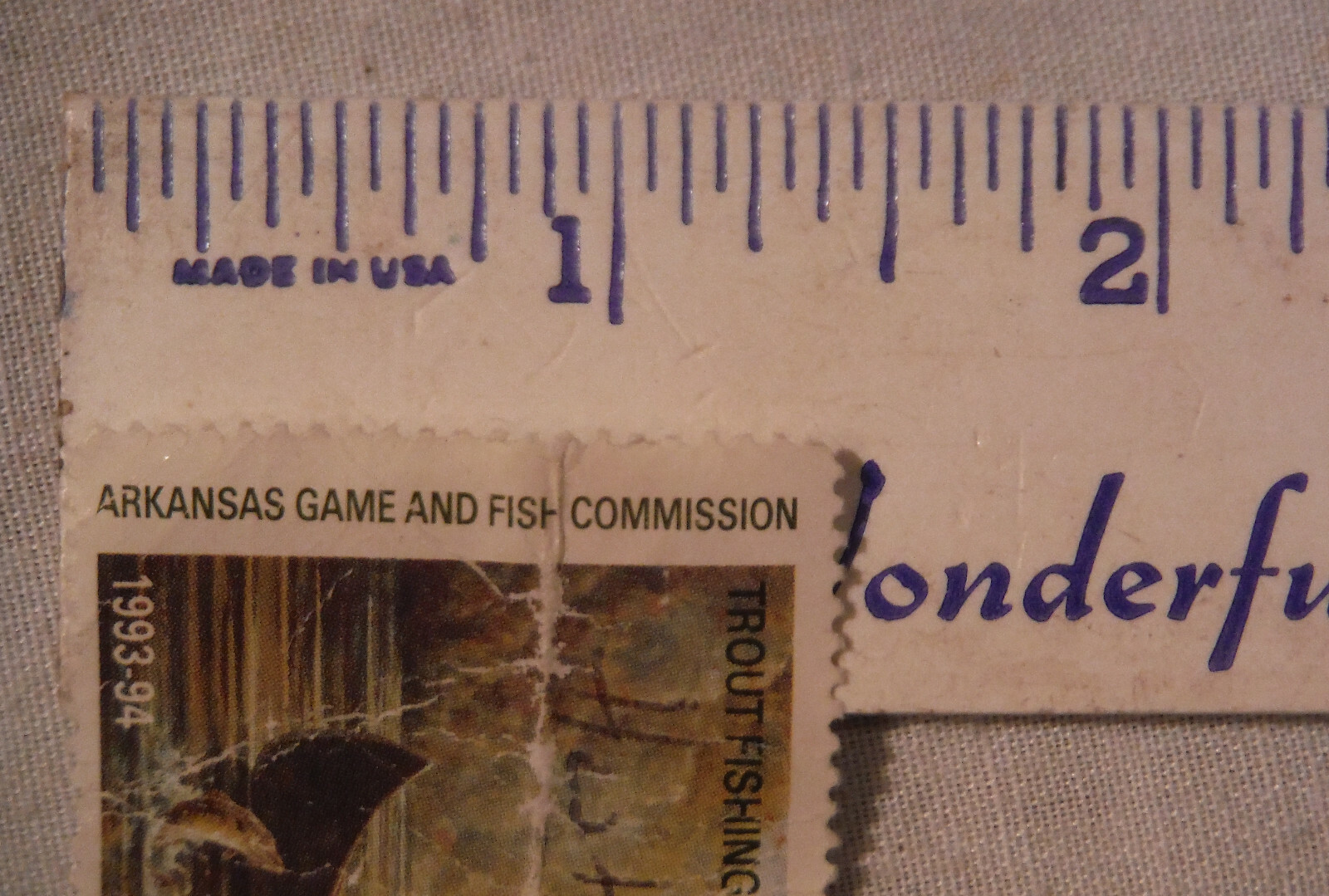 1993 94 Arkansas Game & Fish Commission ~ Trout Fishing Convervation Stamp