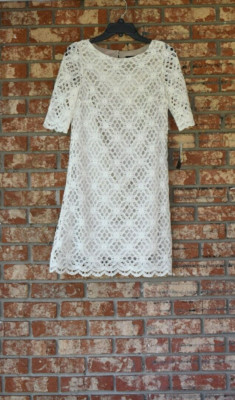 JAX Ivory Short Sleeve Dress NWT