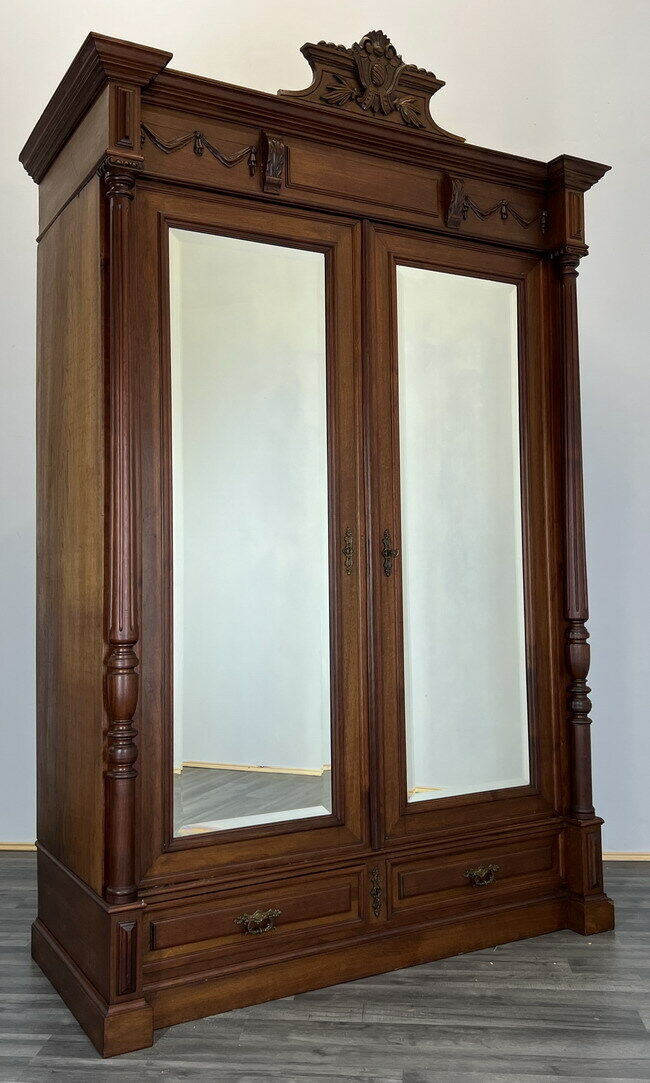 Buy Impressive Antique French Armoire Wardrobe With Mirrors (LOT 1243)