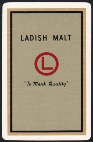 Vintage playing card LADISH MALT black border Mark Quality Milwaukee Wisconsin