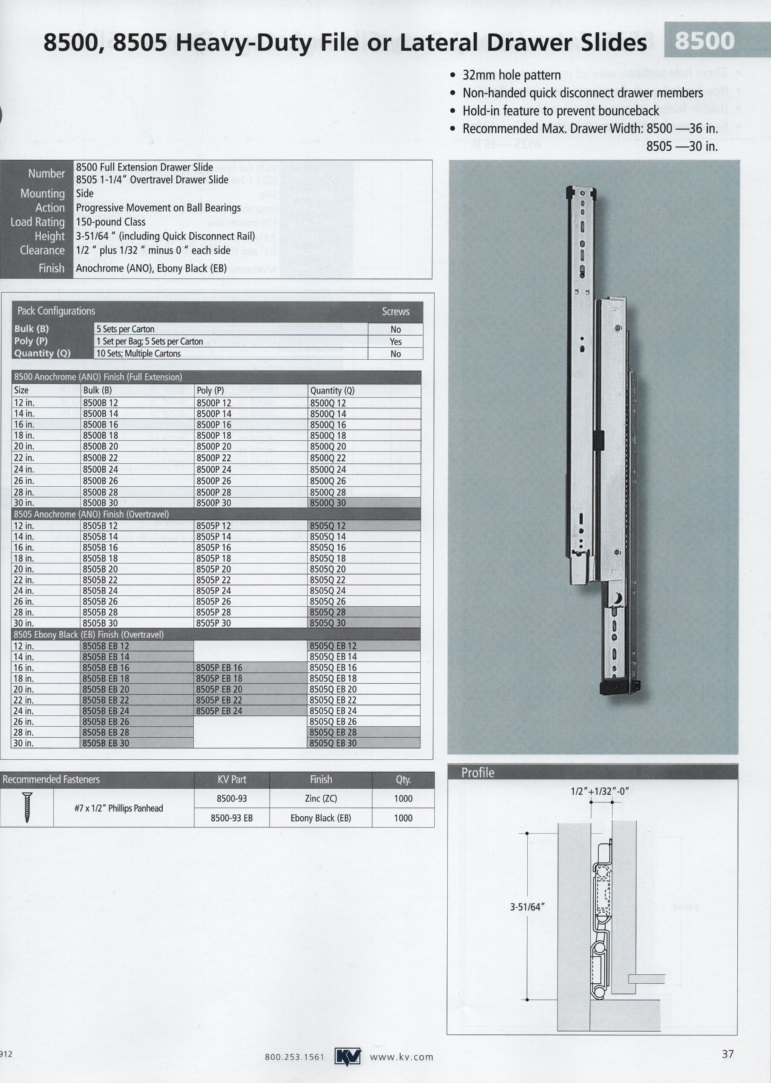 Overtravel Drawer Slides