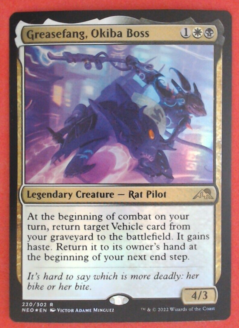 MTG Bling - Foil - Greasefang, Okiba Boss - Kamigawa: Neon MTG Bling - Foil - Greasefang, Okiba Boss - Kamigawa: Neon