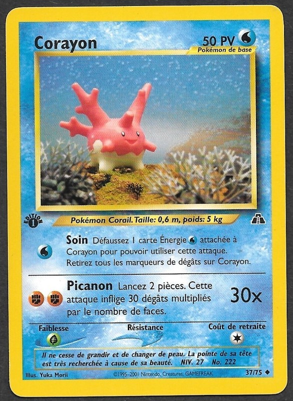 Carte PokÃ©Mon Corayon 37/75 [Premiere Edition 1] - Neo Discovery Wizards (Vf)