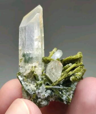 Epidote Crystals Combined With Quartz Making A Beautiful Combination-Pak.