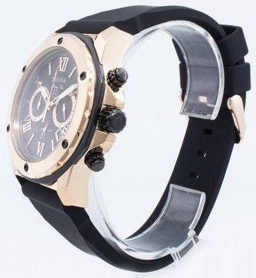 Pre-owned Bulova Marine Star 98b104 Chronograph 12/24 Quartz 100m Mens Watch