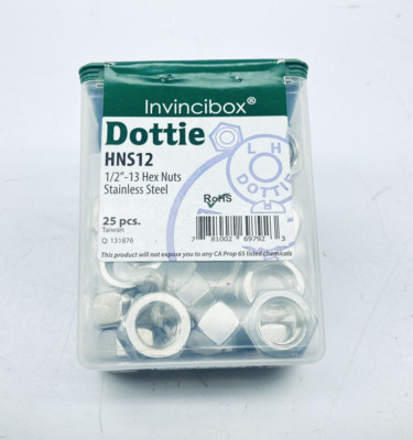 DOTTIE HNS12 1/2''-13 HEX NUTS STAINLESS STEEL 25 PCS.