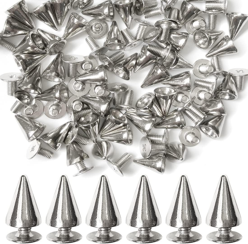 Rivets Punk Spikes Screwback Studs 150 Sets for Punk Style DIY Craft 7×10mm/0.27